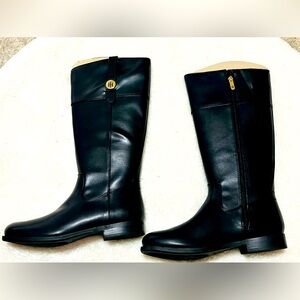 Tommy Hilfiger Shano Black Faux Black Leather Riding Boot - Size 9